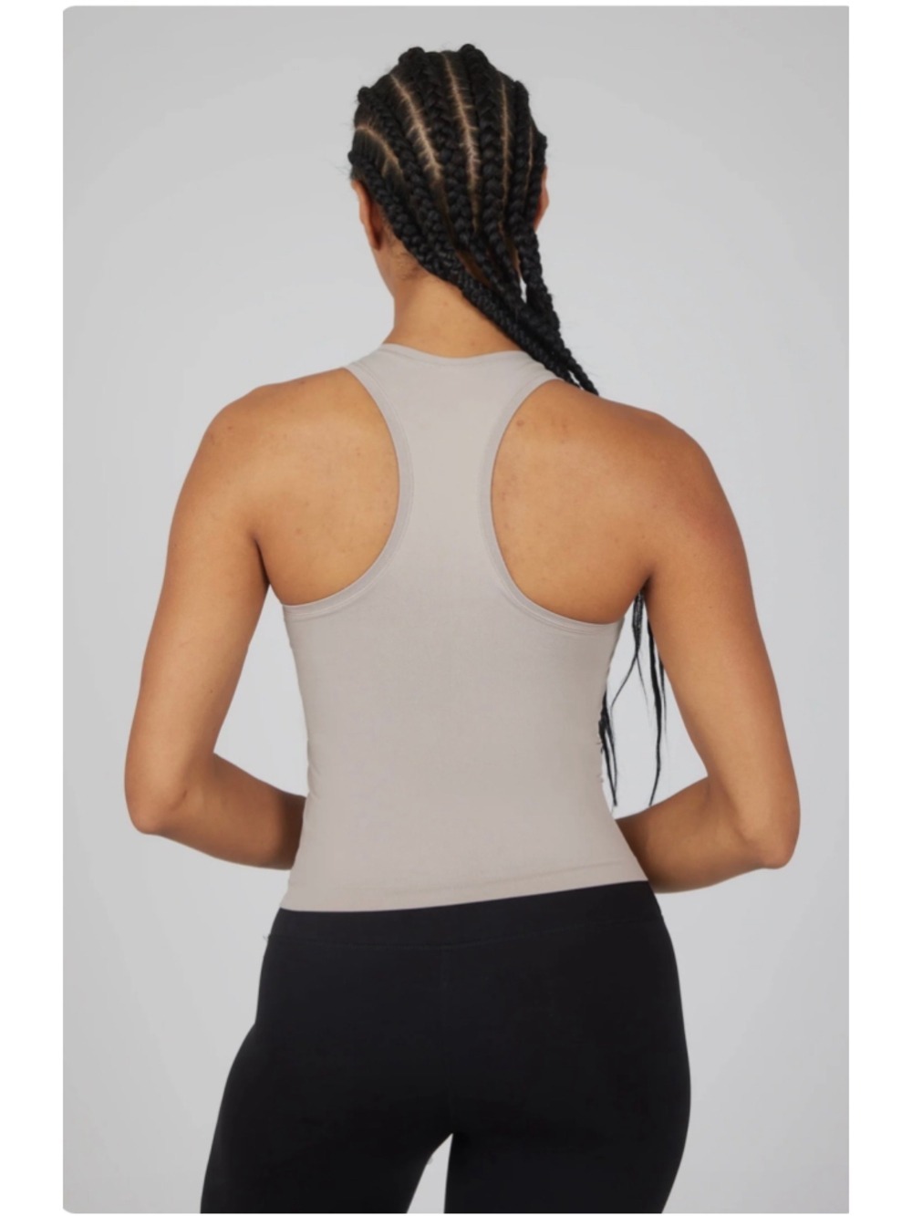 Women's Yogalicious Seamless Racerback Tank Top Beige Size L